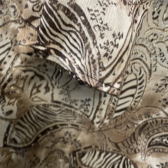 Cydney Mar Sheer Tunic Blouse, Browns with a Touch of Gold, XL, NWOT - Picture 6 of 8